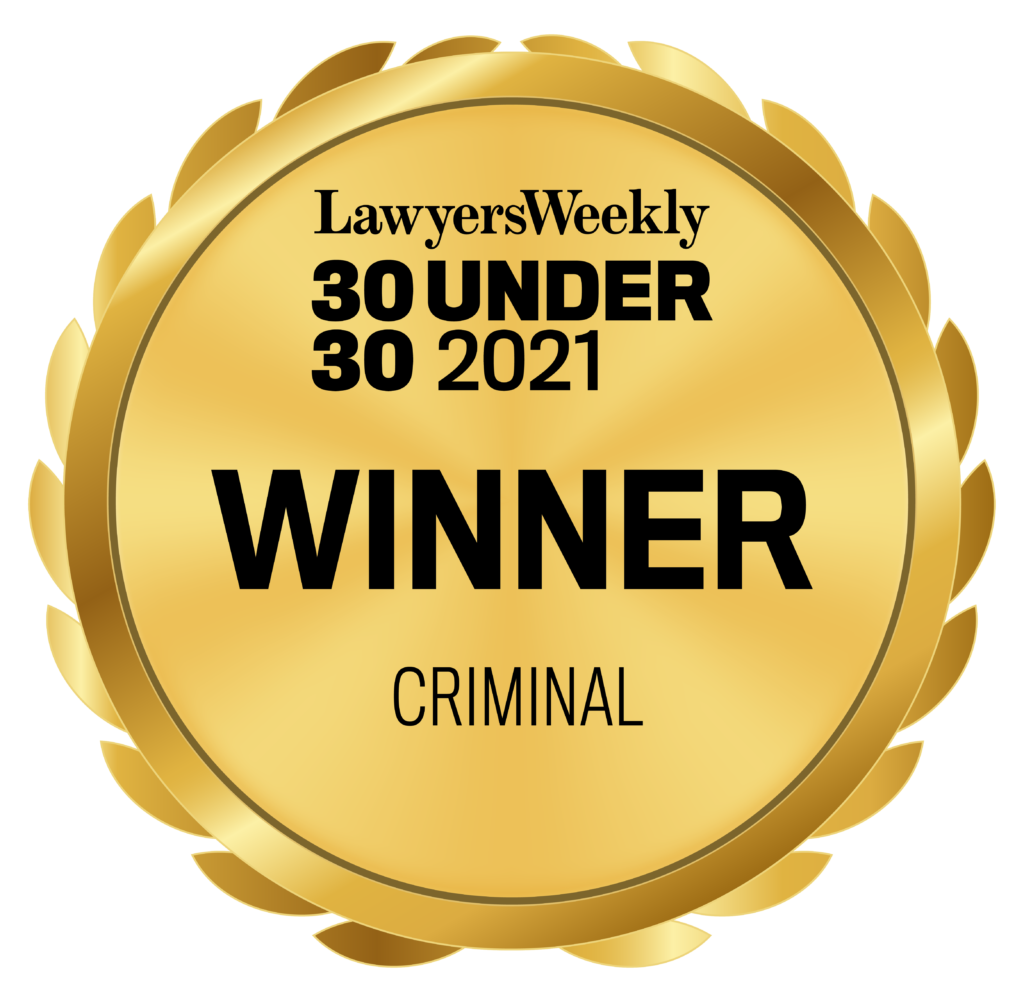 WINNER Lawyers Weekly 30 Under 30 Criminal Law 2021
